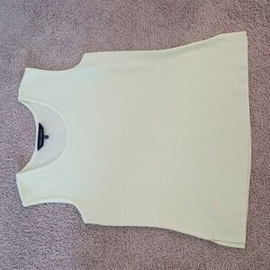 Ming Wang Vibrant Light Green/Yellow Medium Scoop Neck Knit Tank